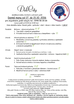 Denn&eacute; menu od 17. do 21.10. 2016