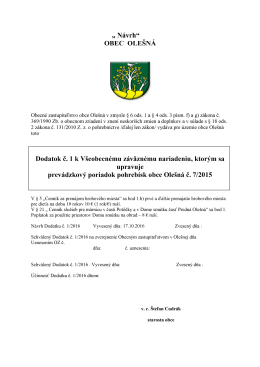 Návrh - Dodatok č. 1 k Všeobecnému záväznému