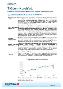17. 10. 2016 – August priniesol korekciu po slabom júli