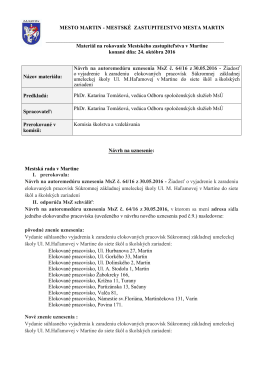 17. Návrh na autoremedúru uznesenia MsZ č. 64/2016 z