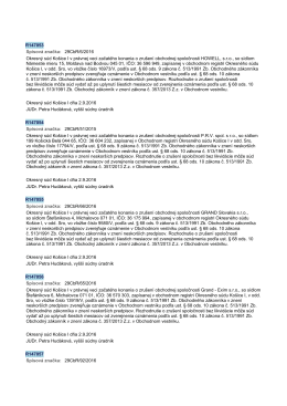 R147053 Spisová znaćka: 29CbR/6/2016 Okresnę súd