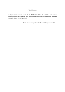 doplňov. voľby do &scaron;tudent. časti Akad. sen&aacute;tu FHI