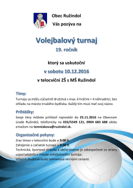 19. ročník volejbalového turnaju