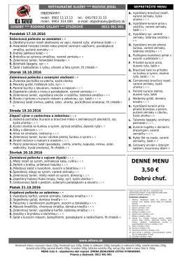 DENN&Eacute; MENU 3,50 &euro; Dobr&uacute; chuť.