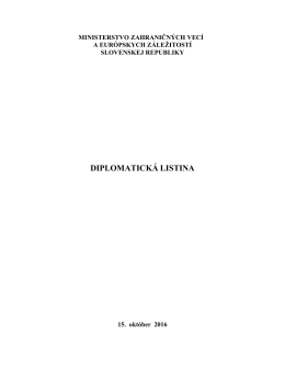 diplomatická listina - Ministerstvo zahraničných vecí SR