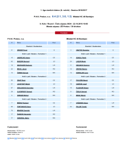 1. liga star&scaron;&iacute;ch žiakov (8. ročn&iacute;k) - Sez&oacute;na 2016/2017 P.H.K. Pre&scaron;ov