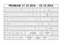 PROGRAM 17.10.2016 - 23.10.2016