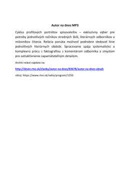 Autor na dnes MP3 Cyklus profilov&yacute;ch portr&eacute;tov spisovateľov