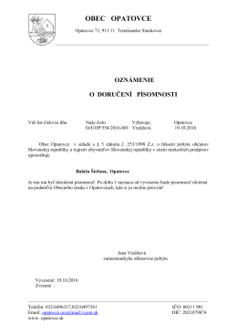 Baláž Štefan - Obec Opatovce