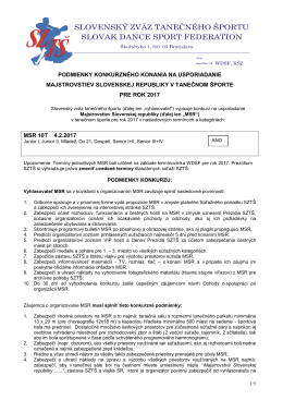 Konkurz MSR 10T 2017 - Slovenský Zväz Tanečného Športu