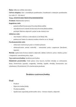 priprava na vyucovanie. Zvestovanie Presvatej Bohorodicke