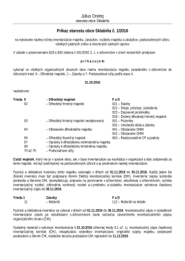 Príkaz na uskutočnenie riadnej inventarizácie