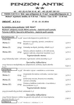 Menu - TYZDENNE 17