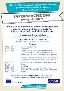 Informacne dni pre V&Scaron;_pozvanka, Informacne dni pre
