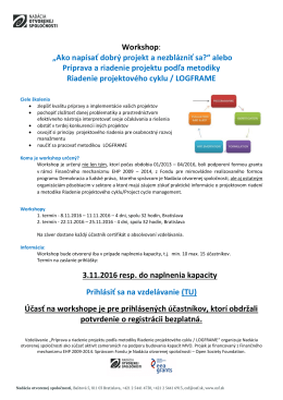 Podrobn&yacute; program. - Nad&aacute;cia otvorenej spoločnosti