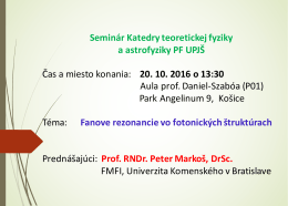 Fanove rezonancie vo fotonick&yacute;ch &scaron;trukt&uacute;rach