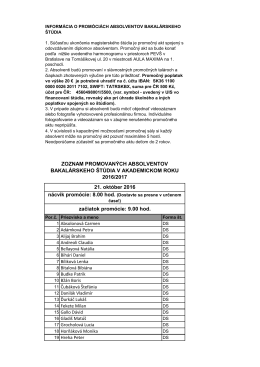 zoznamy promovaných absolventov