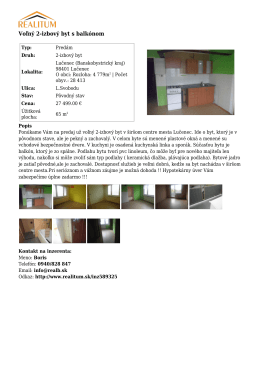 Voľný 2-izbový byt s balkónom