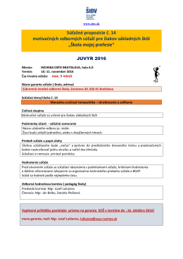 S&uacute;ťažn&eacute; propoz&iacute;cie &Scaron;MP č. 14