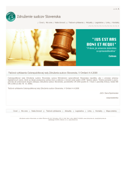 č&iacute;tať viac - Združenie sudcov Slovenska