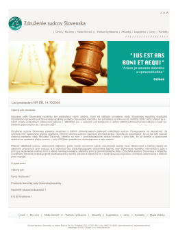 č&iacute;tať viac - Združenie sudcov Slovenska