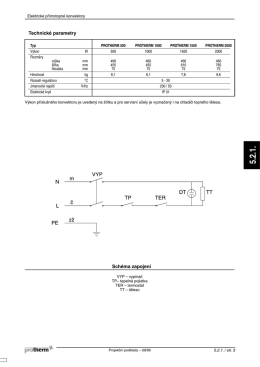 Schéma zapojení Technické parametry
