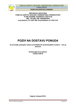 poziv na dostavu ponuda - Fond za zaštitu okoliša i energetsku