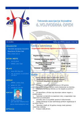 Tekvondo asocijacija Vojvodine Satnica takmičenja - tkd