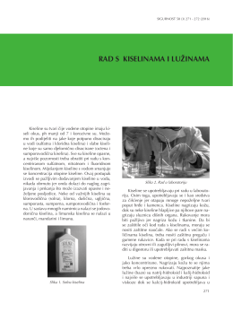 RAD S KISELINAMA I LUŽINAMA