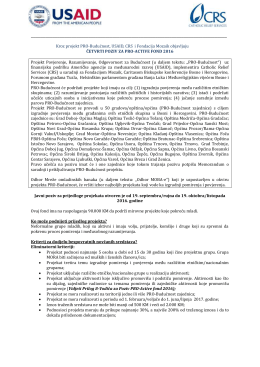 Četvrti poziv za PRO-Active fond 2016