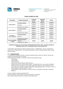 cijena ulaznice za 2016.