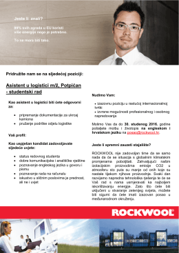 Asistent u logistici m/ž, Potpićan - studentski rad