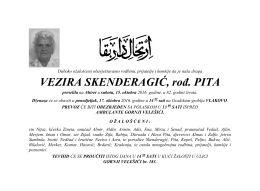 VEZIRA SKENDERAGIĆ, rođ. PITA