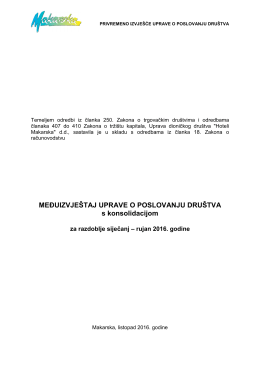 Treći kvartal 3Q., nerevidirano, konsolidirano, 2016. godina PDF