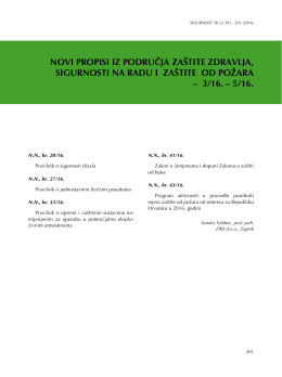 novi propisi iz područja zaštite zdravlja, sigurnosti na radu i zaštite