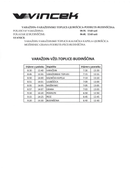 Vozni red - Grad Varaždinske Toplice