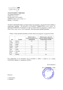 Prilog – upis Oracle akademija