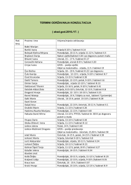 TERMINI ODRŽAVANJA KONZULTACIJA ( akad.god.2016./17. )