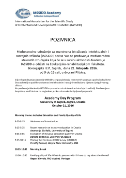 Pozivnica i program IASSIDD Academy Day 2016