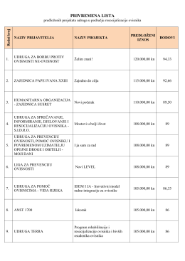 Privremena lista - resocijalizacija