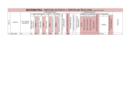 MATEMATIKA - NEPUNA SATNICA U SREDNJIM &Scaron;KOLAMA