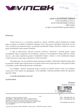 Dopis - Grad Varaždinske Toplice