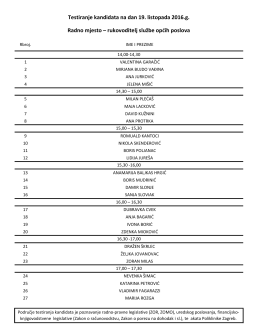 Testiranje kandidata 19.10.2016.