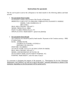 Instructions for payments - Fakultet za odgojne i obrazovne znanosti