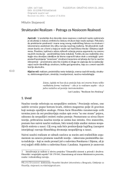 Strukturalni Realizam &ndash; Potraga za Nosiocem Realnosti