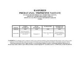 raspored predavanja / pripremne nastave