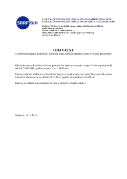obavjest - savez računovođa, revizora i financijskih djelatnika f bih