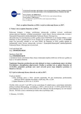 Poziv za uplatu članarine za 2016. i uvjeti za izdavanje licence za