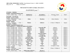 RASPORED jesen 7 - Hrvatski hokejski savez