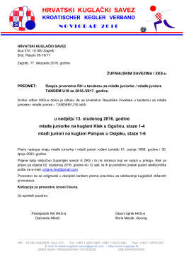 Raspis U18 - Hrvatski kuglački savez